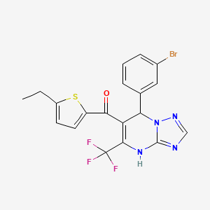 [7-(3-Bromophenyl)-5-(trifluoromethyl)-4,7-dihydro[1,2,4]triazolo[1,5-a]pyrimidin-6-yl](5-ethylthiophen-2-yl)methanone