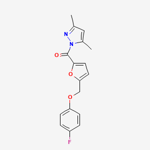 (3,5-dimethyl-1H-pyrazol-1-yl){5-[(4-fluorophenoxy)methyl]furan-2-yl}methanone