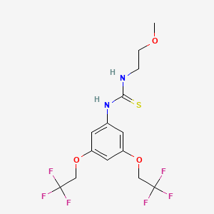 molecular formula C14H16F6N2O3S B10951497 1-[3,5-Bis(2,2,2-trifluoroethoxy)phenyl]-3-(2-methoxyethyl)thiourea 