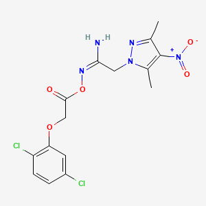 molecular formula C15H15Cl2N5O5 B10951526 (1E)-N'-{[(2,5-dichlorophenoxy)acetyl]oxy}-2-(3,5-dimethyl-4-nitro-1H-pyrazol-1-yl)ethanimidamide 