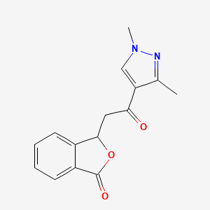 molecular formula C15H14N2O3 B10951537 3-[2-(1,3-dimethyl-1H-pyrazol-4-yl)-2-oxoethyl]-2-benzofuran-1(3H)-one 