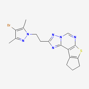 2-[2-(4-bromo-3,5-dimethyl-1H-pyrazol-1-yl)ethyl]-9,10-dihydro-8H-cyclopenta[4,5]thieno[3,2-e][1,2,4]triazolo[1,5-c]pyrimidine