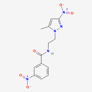 molecular formula C13H13N5O5 B10951573 N-[2-(5-methyl-3-nitro-1H-pyrazol-1-yl)ethyl]-3-nitrobenzamide 