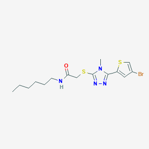 2-{[5-(4-bromothiophen-2-yl)-4-methyl-4H-1,2,4-triazol-3-yl]sulfanyl}-N-hexylacetamide