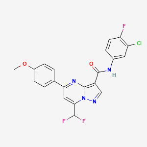 molecular formula C21H14ClF3N4O2 B10951588 N-(3-chloro-4-fluorophenyl)-7-(difluoromethyl)-5-(4-methoxyphenyl)pyrazolo[1,5-a]pyrimidine-3-carboxamide 