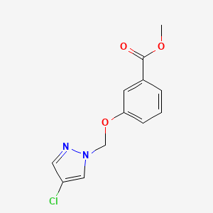 molecular formula C12H11ClN2O3 B10951594 methyl 3-[(4-chloro-1H-pyrazol-1-yl)methoxy]benzoate 