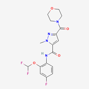 N-[2-(difluoromethoxy)-4-fluorophenyl]-1-methyl-3-(morpholin-4-ylcarbonyl)-1H-pyrazole-5-carboxamide