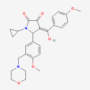 1-cyclopropyl-3-hydroxy-5-[4-methoxy-3-(morpholin-4-ylmethyl)phenyl]-4-[(4-methoxyphenyl)carbonyl]-1,5-dihydro-2H-pyrrol-2-one