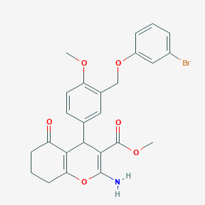 methyl 2-amino-4-{3-[(3-bromophenoxy)methyl]-4-methoxyphenyl}-5-oxo-5,6,7,8-tetrahydro-4H-chromene-3-carboxylate