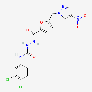 N-(3,4-dichlorophenyl)-2-({5-[(4-nitro-1H-pyrazol-1-yl)methyl]furan-2-yl}carbonyl)hydrazinecarboxamide