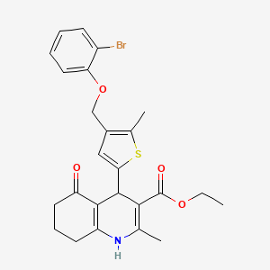 molecular formula C25H26BrNO4S B10951760 Ethyl 4-{4-[(2-bromophenoxy)methyl]-5-methylthiophen-2-yl}-2-methyl-5-oxo-1,4,5,6,7,8-hexahydroquinoline-3-carboxylate CAS No. 438215-40-8