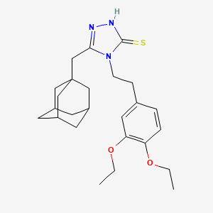 molecular formula C25H35N3O2S B10951762 5-(1-Adamantylmethyl)-4-(3,4-diethoxyphenethyl)-4H-1,2,4-triazol-3-ylhydrosulfide 