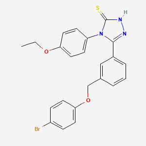 molecular formula C23H20BrN3O2S B10951778 5-{3-[(4-bromophenoxy)methyl]phenyl}-4-(4-ethoxyphenyl)-4H-1,2,4-triazole-3-thiol 