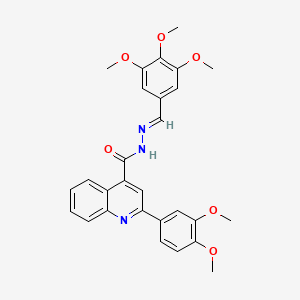 molecular formula C28H27N3O6 B10951788 2-(3,4-dimethoxyphenyl)-N'-[(E)-(3,4,5-trimethoxyphenyl)methylidene]quinoline-4-carbohydrazide 