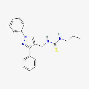 molecular formula C20H22N4S B10951823 1-[(1,3-diphenyl-1H-pyrazol-4-yl)methyl]-3-propylthiourea 