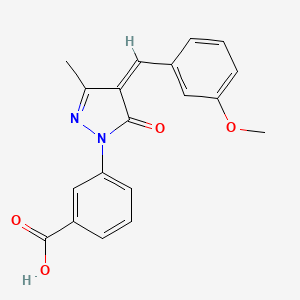 3-[(4Z)-4-(3-methoxybenzylidene)-3-methyl-5-oxo-4,5-dihydro-1H-pyrazol-1-yl]benzoic acid