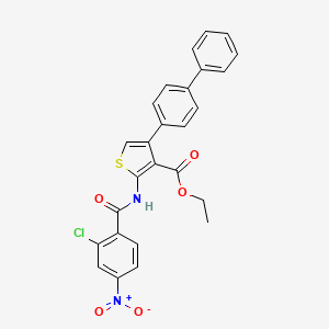 molecular formula C26H19ClN2O5S B10951851 Ethyl 4-(biphenyl-4-yl)-2-{[(2-chloro-4-nitrophenyl)carbonyl]amino}thiophene-3-carboxylate 