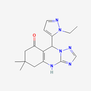 9-(1-ethyl-1H-pyrazol-5-yl)-6,6-dimethyl-5,6,7,9-tetrahydro[1,2,4]triazolo[5,1-b]quinazolin-8(4H)-one