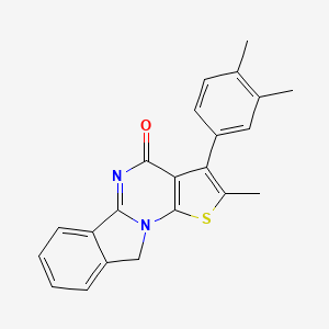 5-(3,4-dimethylphenyl)-4-methyl-3-thia-1,8-diazatetracyclo[7.7.0.02,6.010,15]hexadeca-2(6),4,8,10,12,14-hexaen-7-one