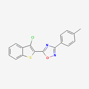 molecular formula C17H11ClN2OS B10951875 5-(3-Chloro-1-benzothiophen-2-yl)-3-(4-methylphenyl)-1,2,4-oxadiazole 