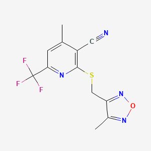 4-Methyl-2-{[(4-methyl-1,2,5-oxadiazol-3-yl)methyl]sulfanyl}-6-(trifluoromethyl)pyridine-3-carbonitrile