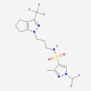 1-(difluoromethyl)-3-methyl-N-{3-[3-(trifluoromethyl)-5,6-dihydrocyclopenta[c]pyrazol-1(4H)-yl]propyl}-1H-pyrazole-4-sulfonamide