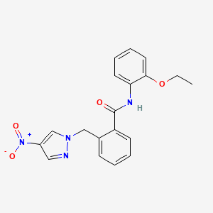 molecular formula C19H18N4O4 B10951969 N-(2-ethoxyphenyl)-2-[(4-nitro-1H-pyrazol-1-yl)methyl]benzamide 