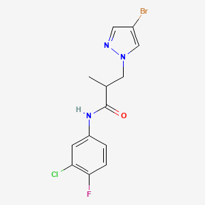 3-(4-bromo-1H-pyrazol-1-yl)-N-(3-chloro-4-fluorophenyl)-2-methylpropanamide