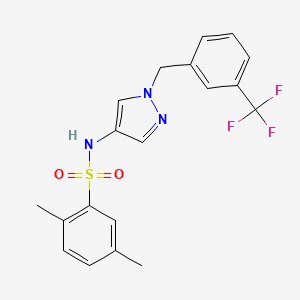 molecular formula C19H18F3N3O2S B10951990 2,5-dimethyl-N-{1-[3-(trifluoromethyl)benzyl]-1H-pyrazol-4-yl}benzenesulfonamide CAS No. 7166-94-1