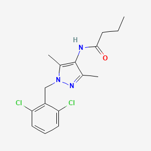 molecular formula C16H19Cl2N3O B10952009 N-[1-(2,6-dichlorobenzyl)-3,5-dimethyl-1H-pyrazol-4-yl]butanamide 