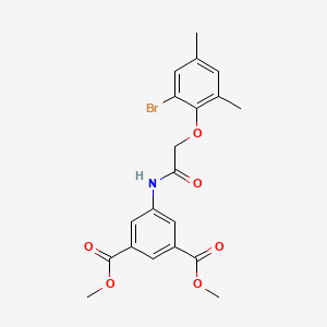 molecular formula C20H20BrNO6 B10952022 Dimethyl 5-{[(2-bromo-4,6-dimethylphenoxy)acetyl]amino}benzene-1,3-dicarboxylate 