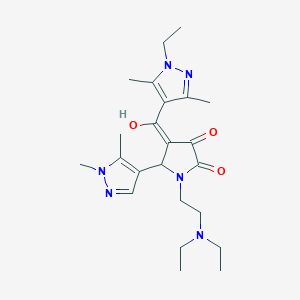 1-[2-(diethylamino)ethyl]-5-(1,5-dimethyl-1H-pyrazol-4-yl)-4-[(1-ethyl-3,5-dimethyl-1H-pyrazol-4-yl)carbonyl]-3-hydroxy-1,5-dihydro-2H-pyrrol-2-one