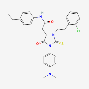 2-{3-[2-(2-chlorophenyl)ethyl]-1-[4-(dimethylamino)phenyl]-5-oxo-2-thioxoimidazolidin-4-yl}-N-(4-ethylphenyl)acetamide