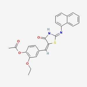 2-ethoxy-4-{(E)-[(2Z)-2-(naphthalen-1-ylimino)-4-oxo-1,3-thiazolidin-5-ylidene]methyl}phenyl acetate