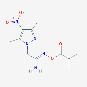 molecular formula C11H17N5O4 B10952069 (1Z)-2-(3,5-dimethyl-4-nitro-1H-pyrazol-1-yl)-N'-[(2-methylpropanoyl)oxy]ethanimidamide 