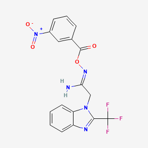 molecular formula C17H12F3N5O4 B10952074 (1Z)-N'-{[(3-nitrophenyl)carbonyl]oxy}-2-[2-(trifluoromethyl)-1H-benzimidazol-1-yl]ethanimidamide 