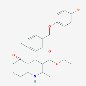 molecular formula C28H30BrNO4 B10952096 Ethyl 4-{5-[(4-bromophenoxy)methyl]-2,4-dimethylphenyl}-2-methyl-5-oxo-1,4,5,6,7,8-hexahydroquinoline-3-carboxylate 