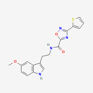 N-[2-(5-methoxy-1H-indol-3-yl)ethyl]-3-(thiophen-2-yl)-1,2,4-oxadiazole-5-carboxamide