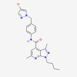 N-{4-[(4-bromo-1H-pyrazol-1-yl)methyl]phenyl}-1-butyl-3,6-dimethyl-1H-pyrazolo[3,4-b]pyridine-4-carboxamide