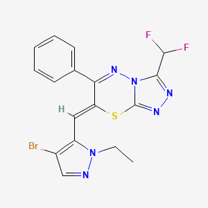 molecular formula C17H13BrF2N6S B10952145 (7Z)-7-[(4-bromo-1-ethyl-1H-pyrazol-5-yl)methylidene]-3-(difluoromethyl)-6-phenyl-7H-[1,2,4]triazolo[3,4-b][1,3,4]thiadiazine 