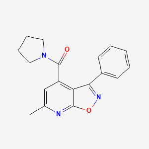 molecular formula C18H17N3O2 B10952175 (6-Methyl-3-phenyl[1,2]oxazolo[5,4-b]pyridin-4-yl)(pyrrolidin-1-yl)methanone 