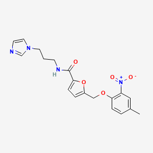 N-[3-(1H-imidazol-1-yl)propyl]-5-[(4-methyl-2-nitrophenoxy)methyl]furan-2-carboxamide