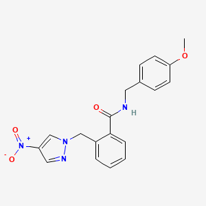 N-(4-methoxybenzyl)-2-[(4-nitro-1H-pyrazol-1-yl)methyl]benzamide