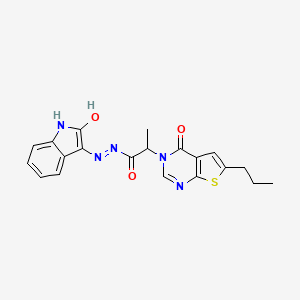 N'-[(3Z)-2-oxo-1,2-dihydro-3H-indol-3-ylidene]-2-(4-oxo-6-propylthieno[2,3-d]pyrimidin-3(4H)-yl)propanehydrazide