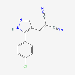 {[3-(4-chlorophenyl)-1H-pyrazol-4-yl]methylidene}propanedinitrile