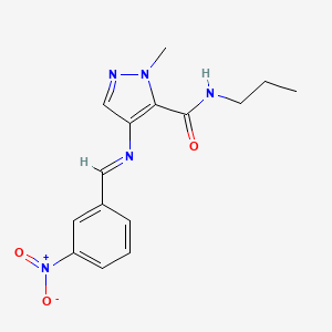 1-methyl-4-{[(E)-(3-nitrophenyl)methylidene]amino}-N-propyl-1H-pyrazole-5-carboxamide