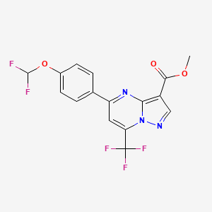 molecular formula C16H10F5N3O3 B10952213 Methyl 5-[4-(difluoromethoxy)phenyl]-7-(trifluoromethyl)pyrazolo[1,5-a]pyrimidine-3-carboxylate 