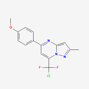 molecular formula C15H12ClF2N3O B10952231 7-[Chloro(difluoro)methyl]-5-(4-methoxyphenyl)-2-methylpyrazolo[1,5-a]pyrimidine 