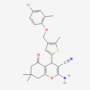 molecular formula C25H25ClN2O3S B10952273 2-amino-4-{4-[(4-chloro-2-methylphenoxy)methyl]-5-methylthiophen-2-yl}-7,7-dimethyl-5-oxo-5,6,7,8-tetrahydro-4H-chromene-3-carbonitrile 