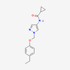 molecular formula C16H19N3O2 B10952278 N-{1-[(4-ethylphenoxy)methyl]-1H-pyrazol-4-yl}cyclopropanecarboxamide 